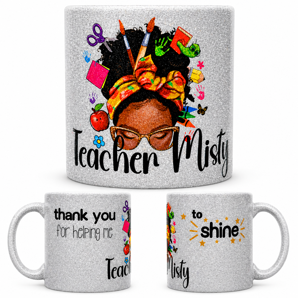 Mug plateado escarchado - Glitter mug